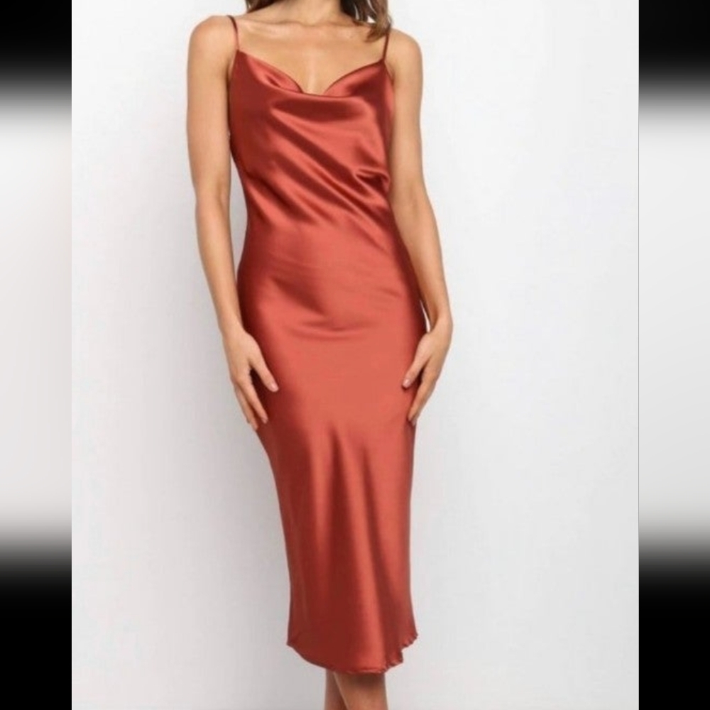 Persia rust slip dress size 2